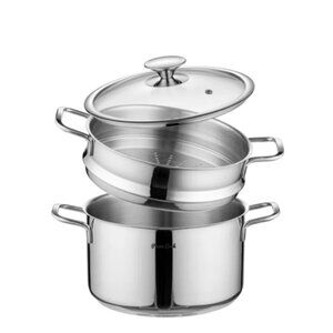Stainless Steel Steamer Pot with Lid, New with box 6Q